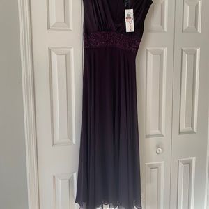 Plum modest gown - petite NWT